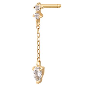 Aurelie Gi Dewdrop Pear and Round White Sapphire Drop Single Stud Earring