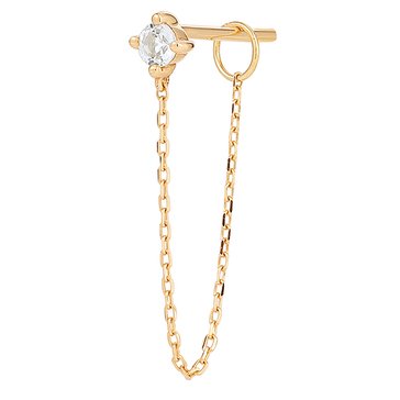 Aurelie Gi Ava White Sapphire Chain Single Drop Earring