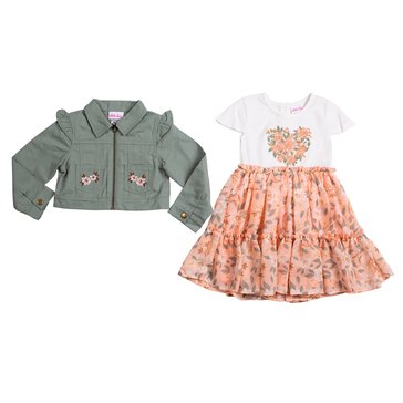 Little Lass Toddler Girls 2-Piece Floral Heart Dress Sets