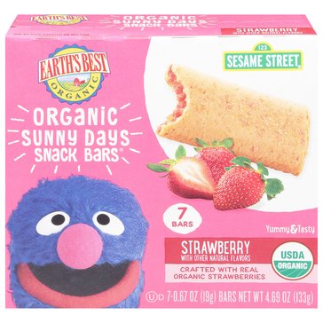 Earth's Best Organic Sesame Street Sunny Days Strawberry Snack Bars, 7-Count