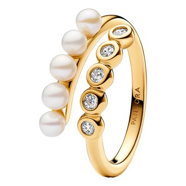 Pandora Treated Freshwater Cultured Pearls & Stones Open Ring