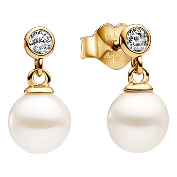 Pandora Treated Freshwater Cultured Pearl & Stone Drop Earrings