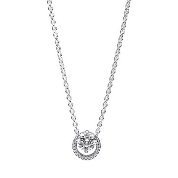 Pandora Sparkling Round Halo Pendant Collier Necklace