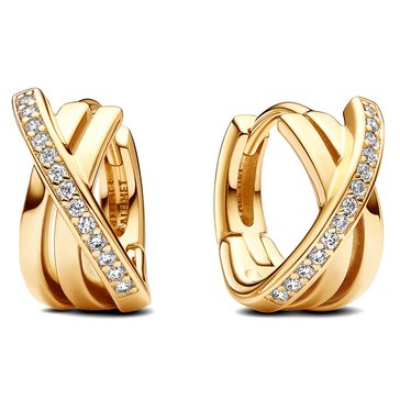 Pandora Crossover Pave Hoop Earrings