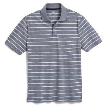 Eight Bells Men's Yarn Dyed Oxford Striped Pique Polo