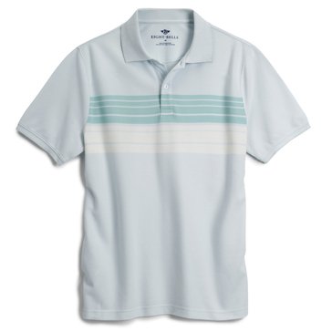 Eight Bells Men's Yarn Dyed Chest Striped Pique Polo