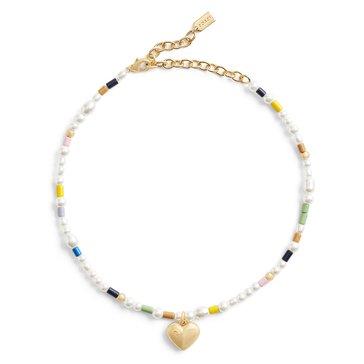 Coach Pearl Heart Choker Necklace