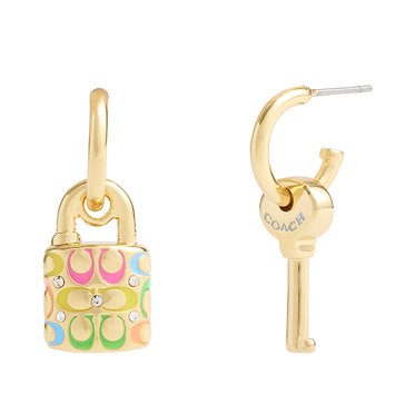 Coach Padlock Key Earrings