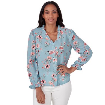 Emaline Women's Floral Georgette Blouse (Plus Size)