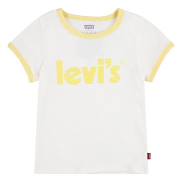 Levis Little Girls Ringer Logo Tee