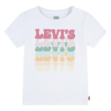 Levis Little Girls Stacked Logo Tee