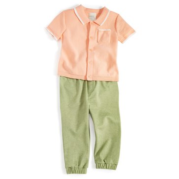Wanderling Baby Boys' Sweater Polo Pant Set