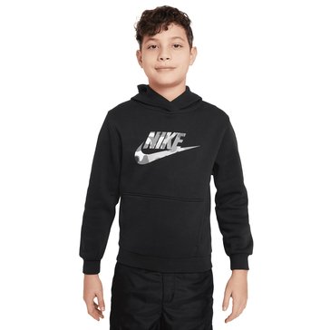 Nike Big Boys Club Fleece Low Brand Pullover Hoodie