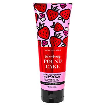 Bath & Body Works Valentines Strawberry Pound Cake Body Cream