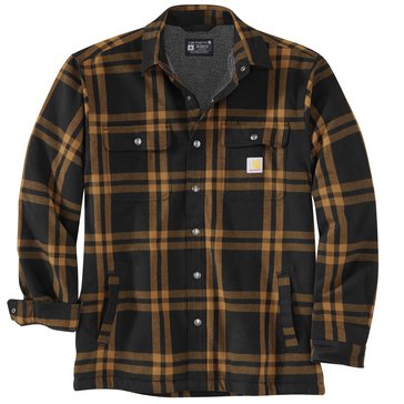 Carhartt Men's Relaxed Flannel Sherpa Lined Plaid Shirt Jacket