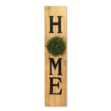 Gerson 63-inch Wood Home Porcher Leaner with Wreath