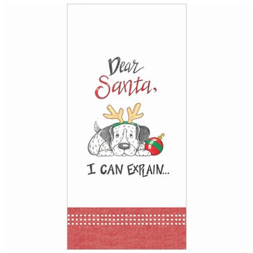 Kay Dee Holiday SnarKasm Dear Santa Dog Tea Towel