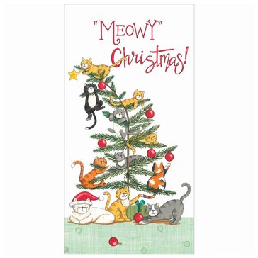 Kay Dee Holiday SnarKasm Meowy Christmas Dual Kitchen Towel