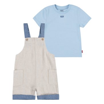 Levi's Toddler Boys' Gingham Shortall And Tee Sets