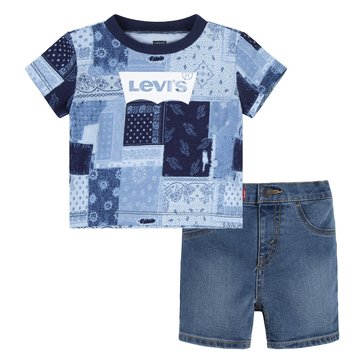Levi's Little Boys' Patchwork Tee And Short Sets