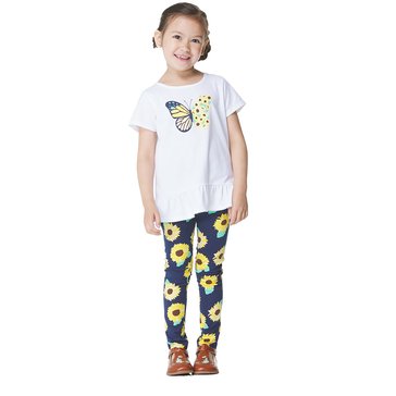 Liberty & Valor Toddler Girls' Sunflower Butterfly Legging Sets