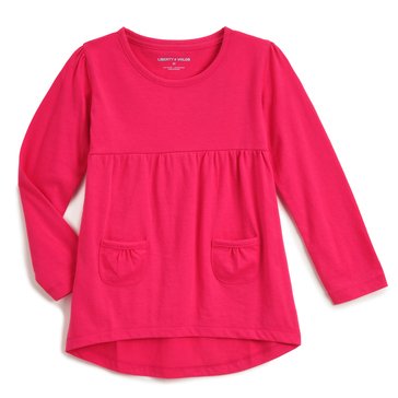 Liberty & Valor Little Girls' 2 Pocket Tee