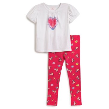 Liberty & Valor Little Girls' Tie Dye Heart Legging Sets