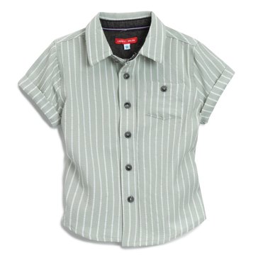 Liberty & Valor Little Boys' Thin Stripe Poplin Short Sleeve Woven Shirt
