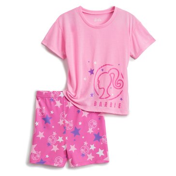 Barbie Big Girls' Biker Shorts Pajama Sets