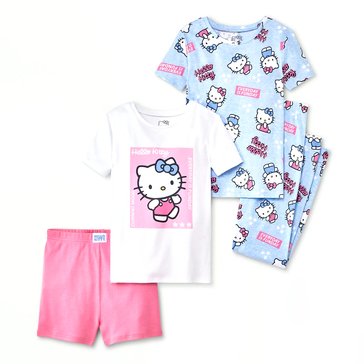 Hello Kitty Big Girls' 4-Piece Pajama Sets