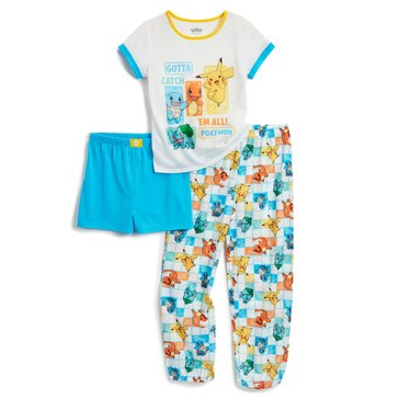 Pokemon Girls' 4-Piece Pajama Sets