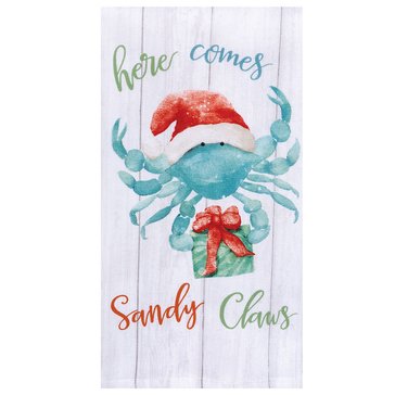 Kay Dee Coastal Holiday Sandy Claws Dual Purpose Kitchen Towel