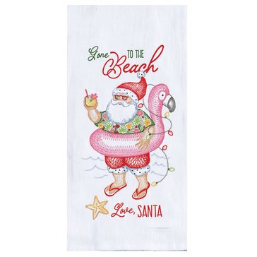 Kay Dee Coastal Holiday Beach Santa Flour Sack Towel