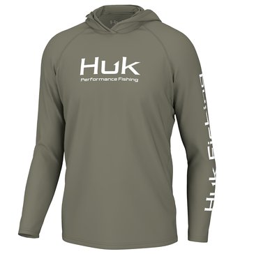 Huk Men's Vented Pursuit Pullover Hoodie Ls Knit Shirt