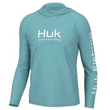 Huk Men's Vented Pursuit Pullover Hoodie Ls Knit Shirt