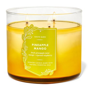 Bath & Body Works White Barn Season Pineapple Mango 3-Wick Candle