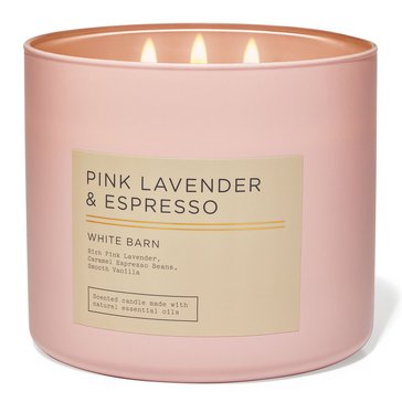 Bath & Body Works White Barn Nuetrals Pink Lavender and Espresso 3-Wick Candle
