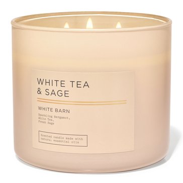 Bath & Body Works White Barn Nuetrals White Tea and Sage 3-Wick Candle