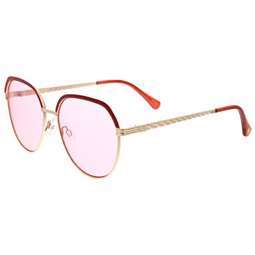 BCBG Women's Round Geo Metal Sunglasses