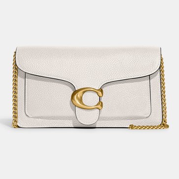 COACH Polished Pebble Leather Tabby Chain Clutch