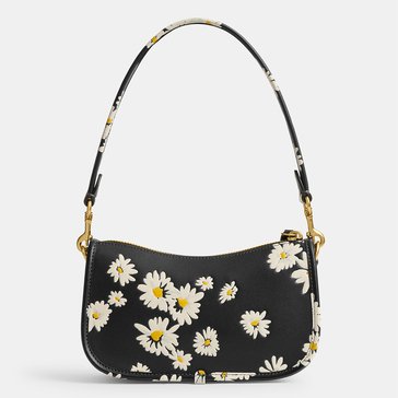 COACH Floral Printed Leather Swinger Handbag
