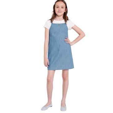 Old Navy Big Girls' Denim Jumper Dress