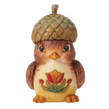 Jim Shore Heartwood Creek Harvest Bird with Acorn Hat Figurine