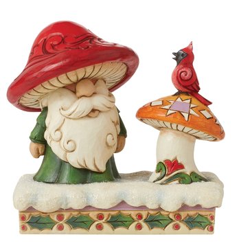 Jim Shore Santa by Mushroom and Bird Figurine