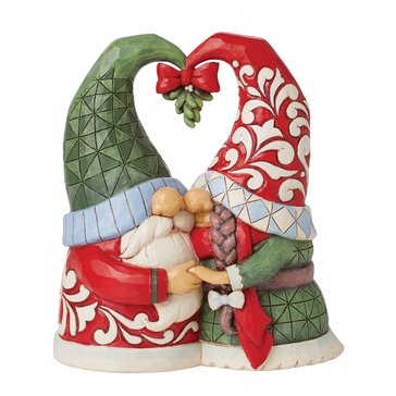 Jim Shore Gnomes Mistletoe Couple Figurine