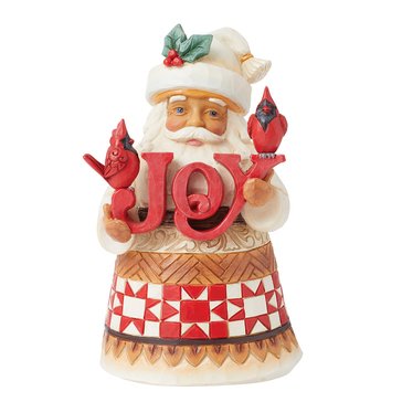 Jim Shore Pint Santa with JOY Sign Figurine