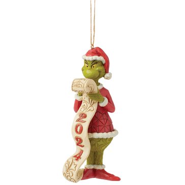 Jim Shore Grinch 2024 Holding List Ornament