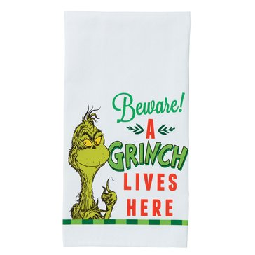 Dept 56 Grinch Home Beware Grinch Tea Towel