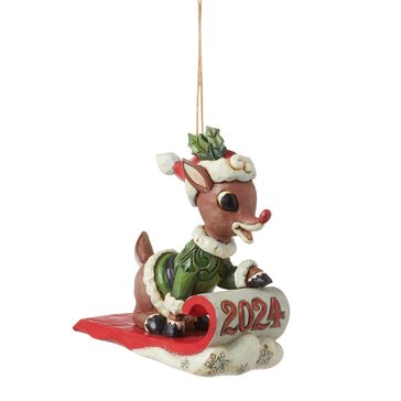 Jim Shore Rudolph 2024 Rudolph in Sled Ornament