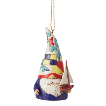 Jim Shore Coastal Gnome Sailboat Ornament